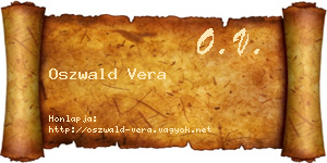 Oszwald Vera névjegykártya